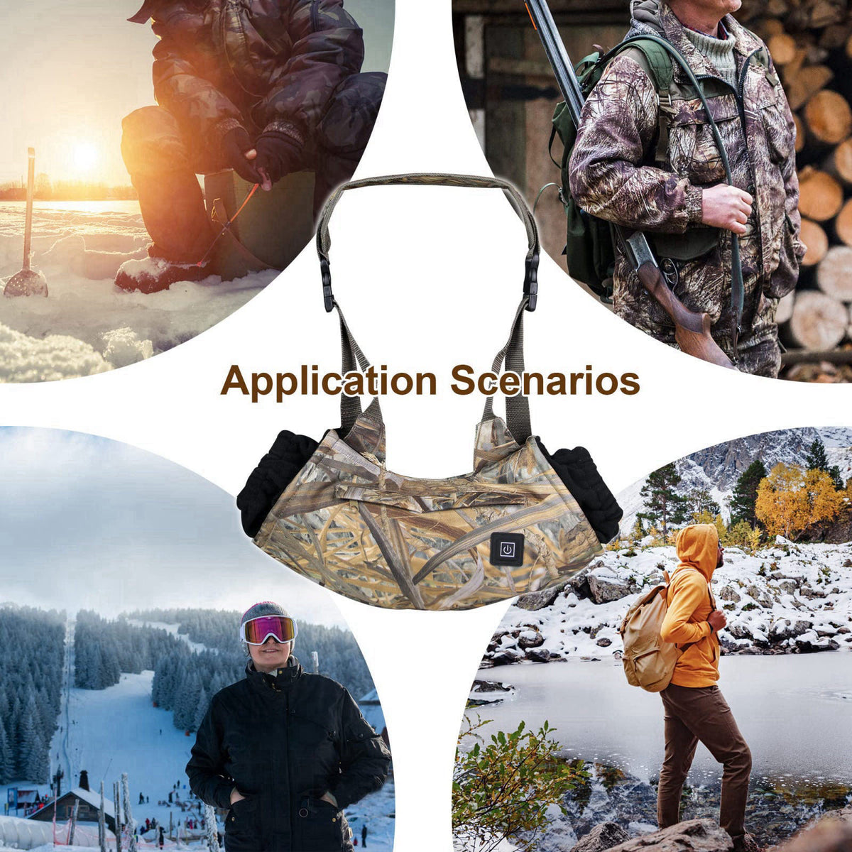 MDSTOP Heated Hand Muff, Electric Heating Hand Warmer Pouch, Suitable for Outdoor Hunting, Sports, Photography, Golf, Fo