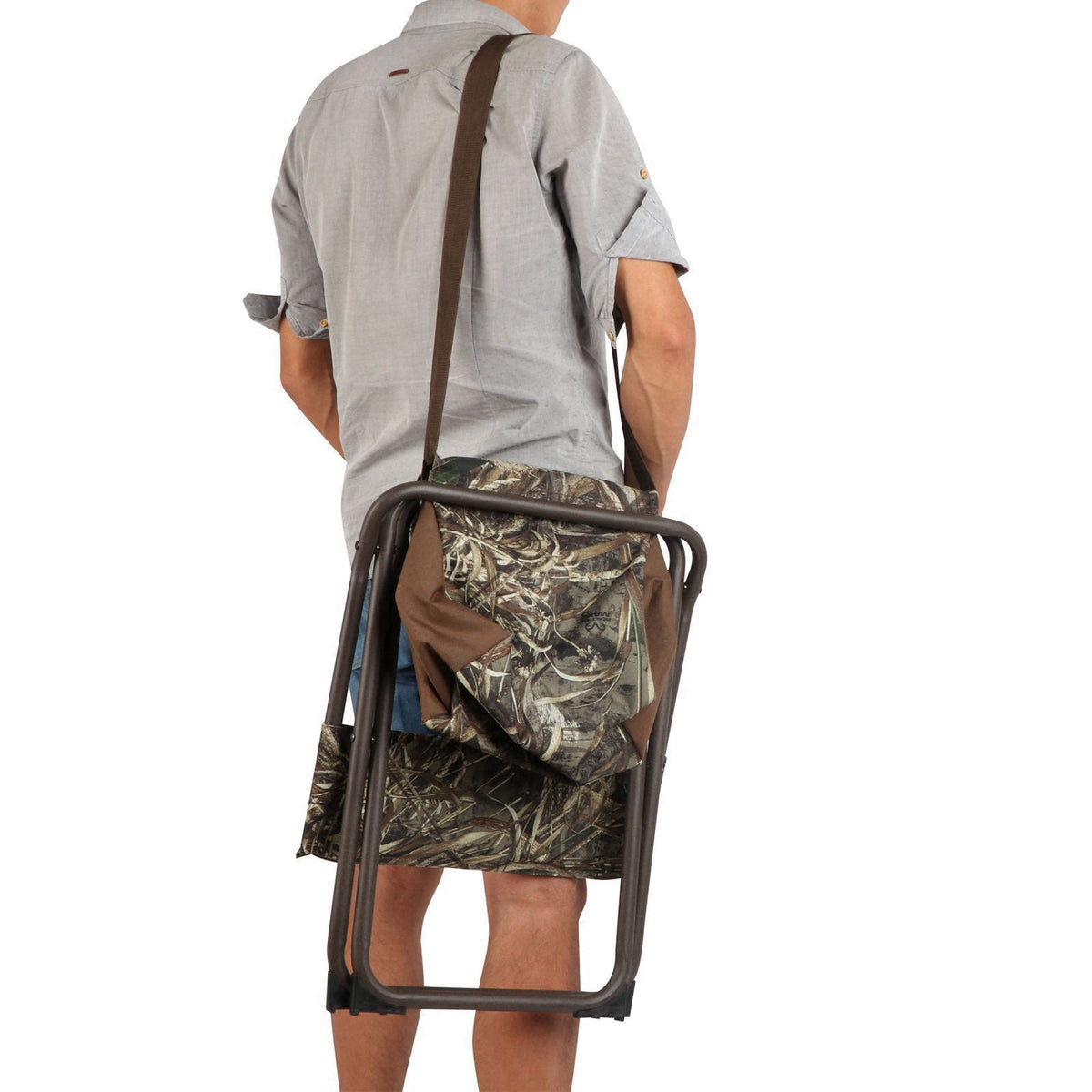 PORTAL Folding Seat, Lightweight Backrest Stool Hunting Fishing Chair with Storage Pocket for Camping, Hiking, Beach, Pi
