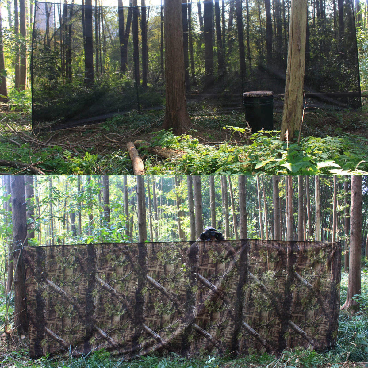 AUSCAMOTEK One Way See-Through Camouflage Netting for Hunting Blinds & Tree Stands – Lightweight, Quiet & Durable Mesh C