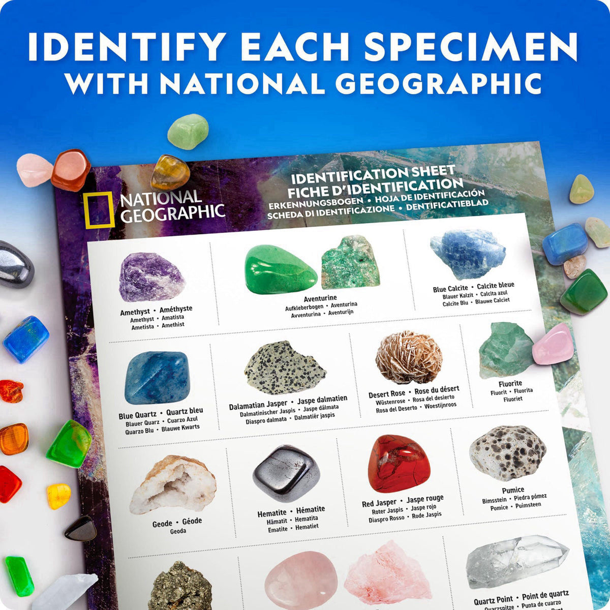 JMW Sales, Inc. National Geographic Rock Collection with 300+ Gemstones and Minerals – alternate angle