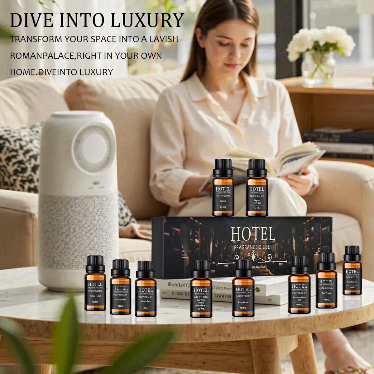 SYOEIO Hotel Collection Diffuser Essential Oil Gift Set,Hotel Scents for Home,Stress Relief Air Freshening,My Way,The Be