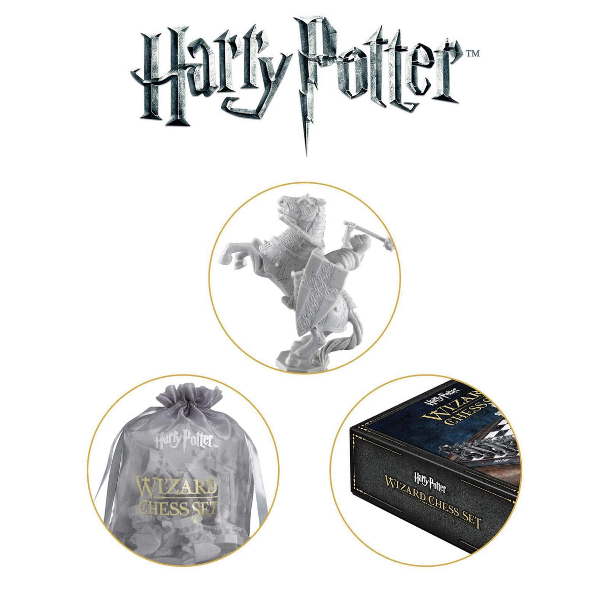 The Noble Collection Harry Potter Wizard Chess Set – back view and specifications