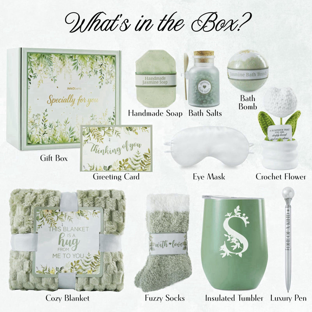 InnoBeta Personalized Gift Baskets for Women who Have Everything, Unique Gifts for Her on Birthdays, Christmas, Useful S