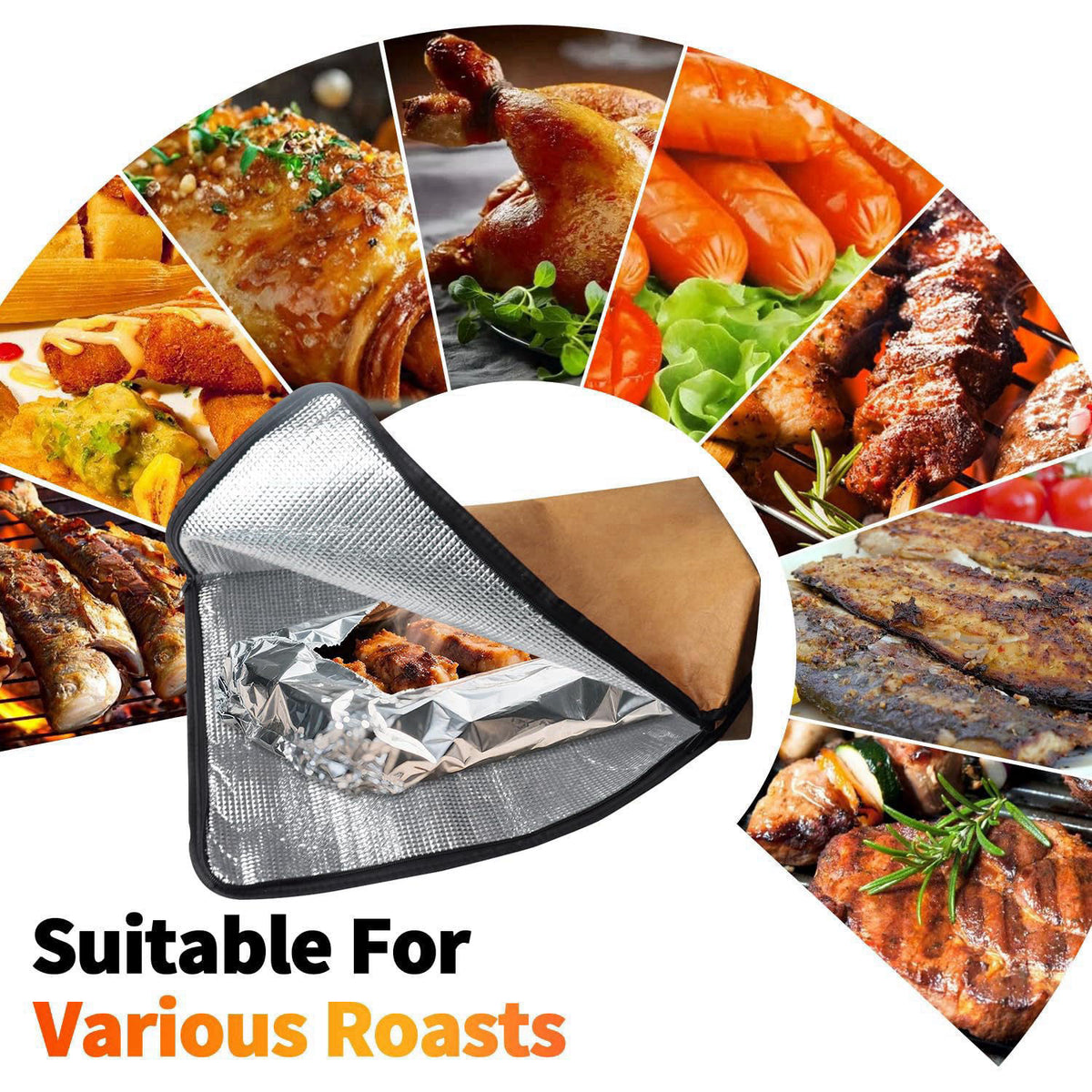 Comboproof BBQ Blanket for Resting Meat: Insulated Smoker Blanket & Brisket Rest Bag, Reusable Meat Warmer for BBQ Compa