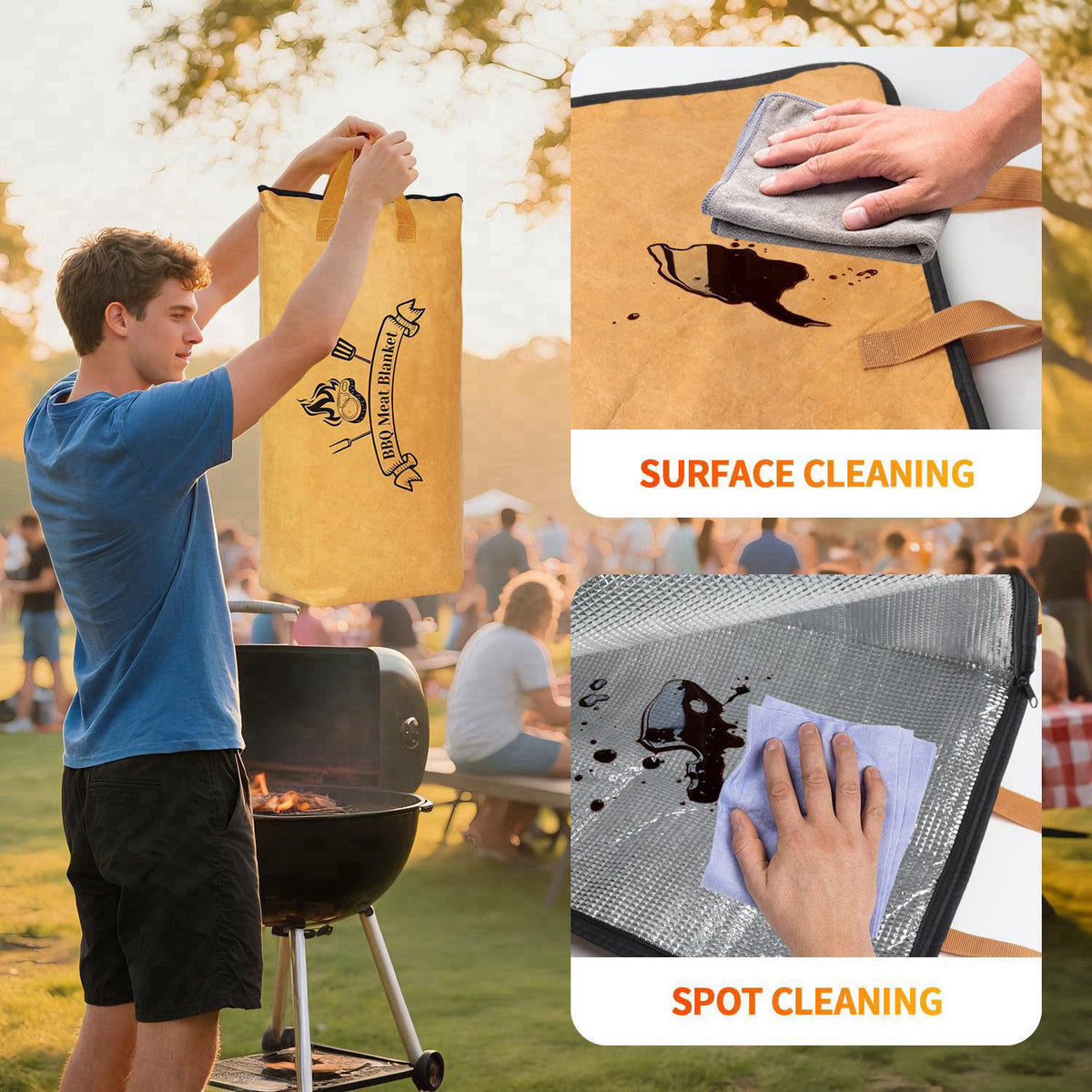 Comboproof BBQ Blanket for Resting Meat: Insulated Smoker Blanket & Brisket Rest Bag, Reusable Meat Warmer for BBQ Compa