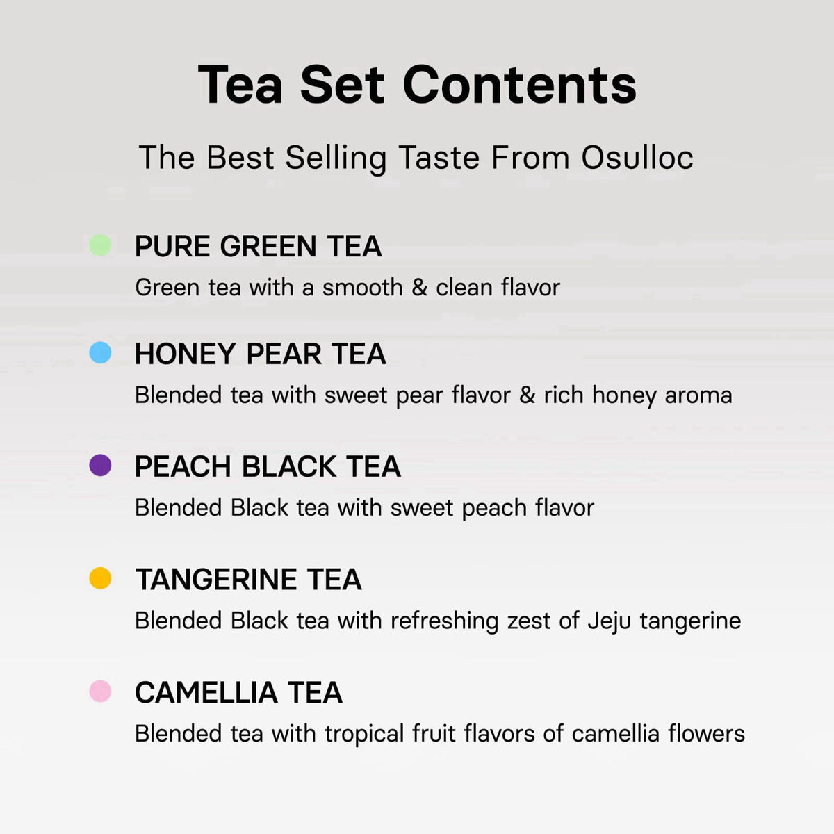 OSULLOC Premium Tea Collection (40 count, 10 flavors x 4 ea), Self Care Sampler Gift Box Variety Pack, Premium Organic P