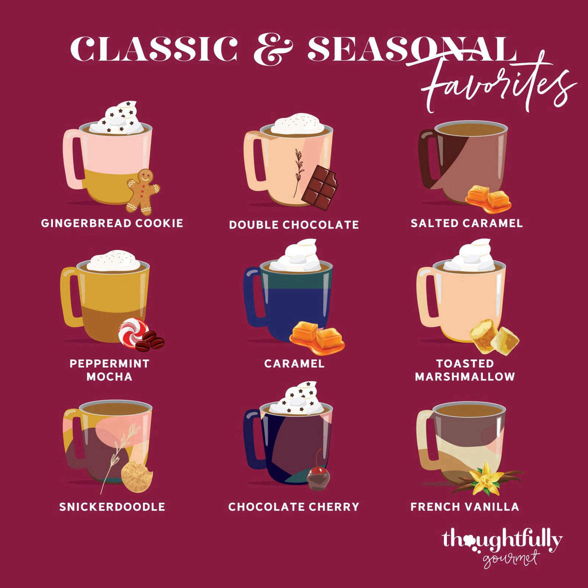 Thoughtfully Hot Chocolate Gift Set, Gourmet Cocoa Mix Collection, Gift Box Set of 9 – full view