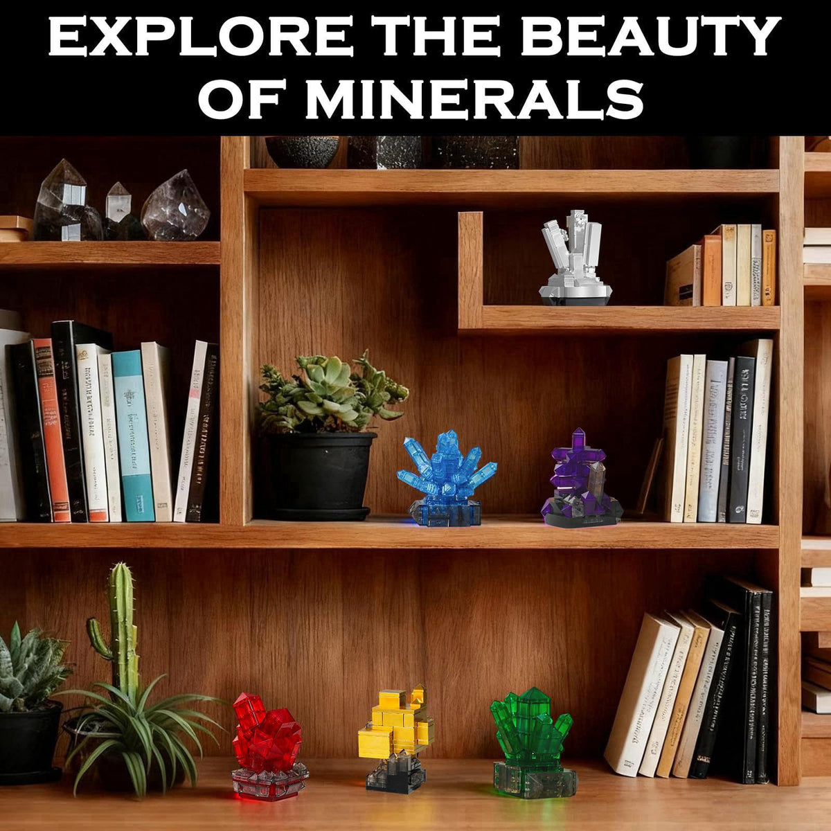 HAYXUN Mineral Building Set for Adults, 564PCS Geology Crystal Collection Kit – full view
