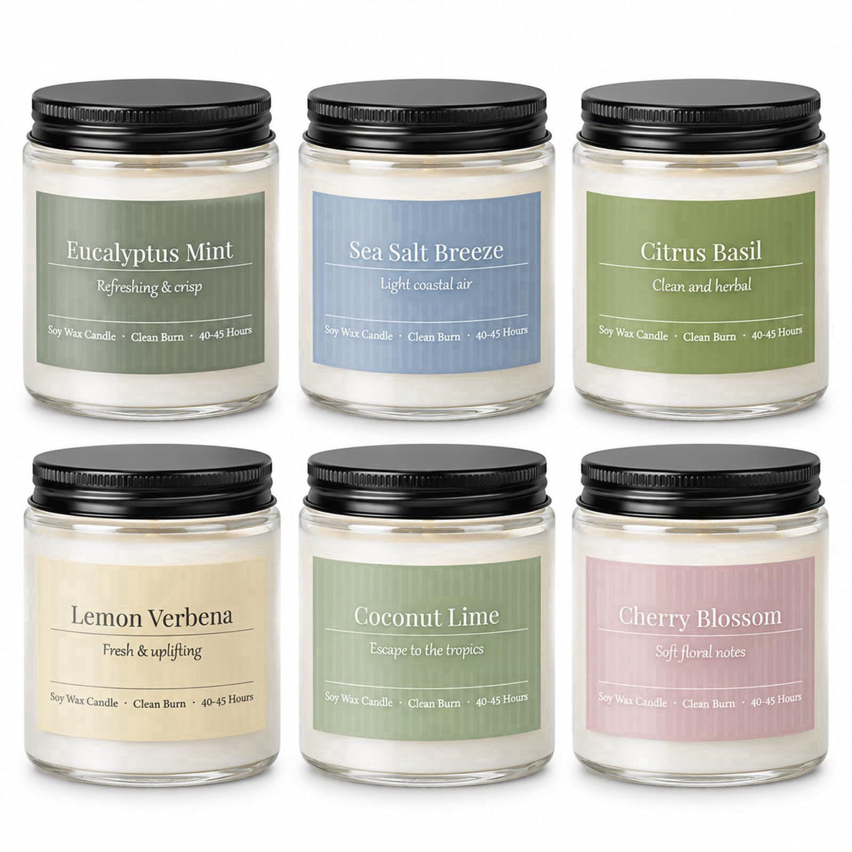 PELN Scented Candles Gift Set,6 Pack Spring Summer Soy Wax Aromatherapy Candles