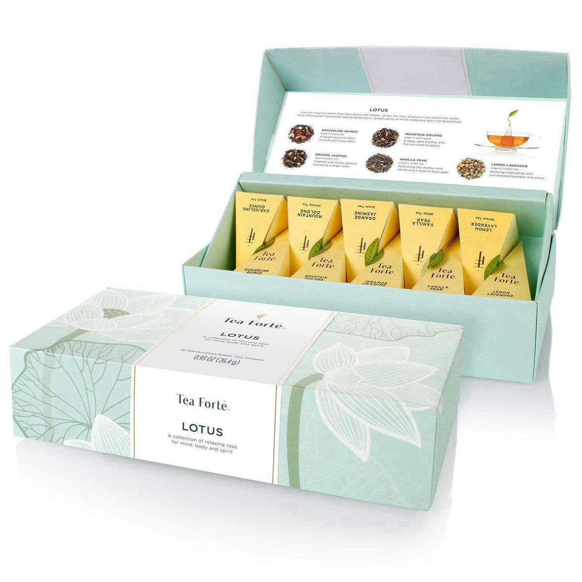Tea Forte Tea Sampler, 10 Pyramid Infuser Bags, Premium Tea Gift Set – product photo (Tea Samplers)