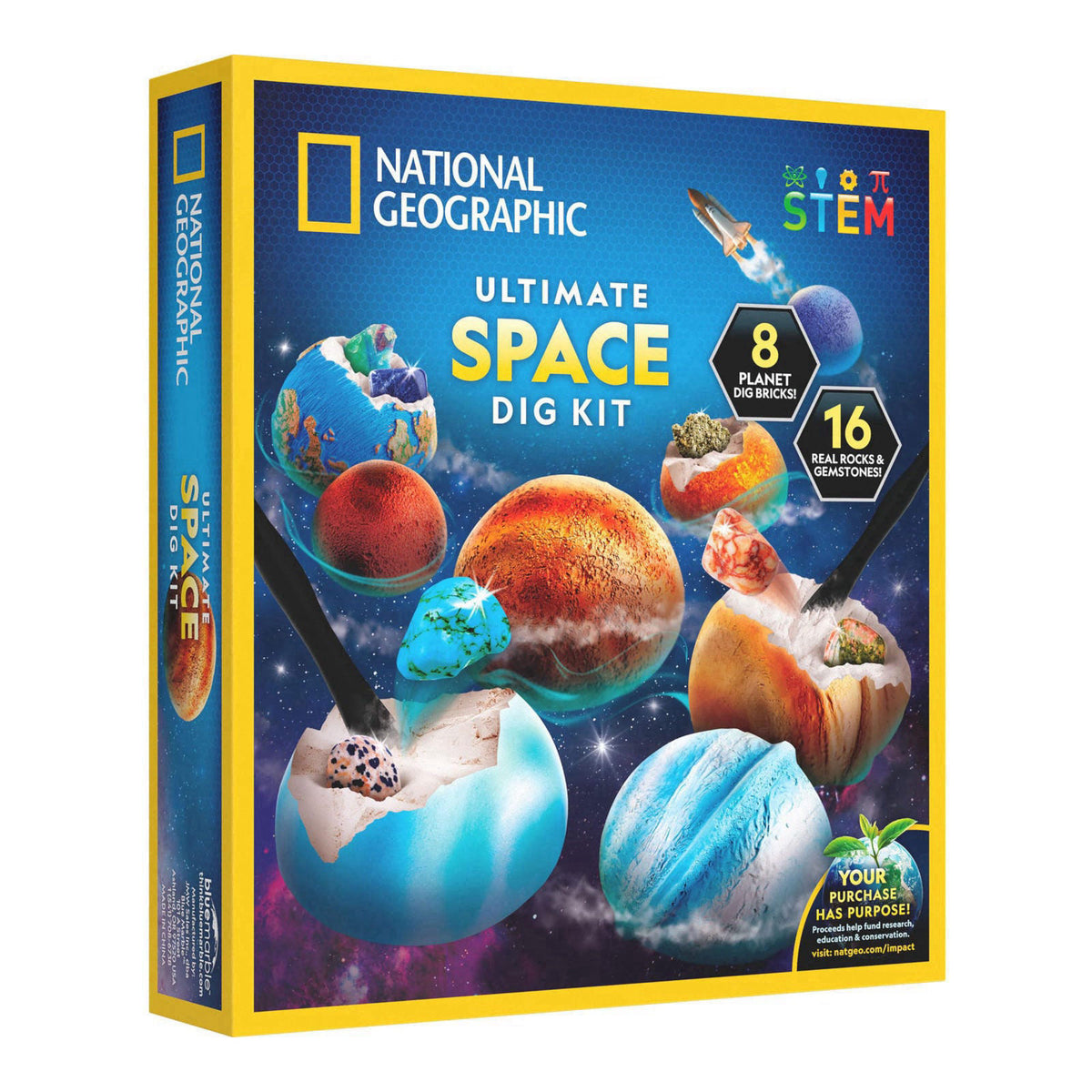 Blue Marble National Geographic Space Gemstone Dig Kit with 16 Real Specimens