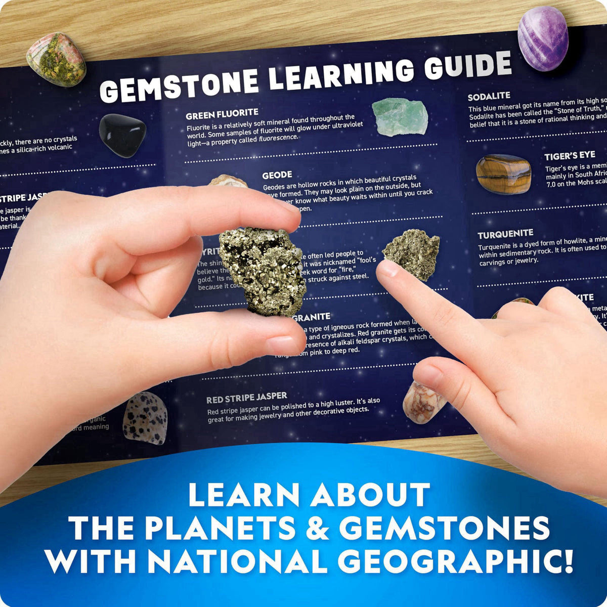 Blue Marble National Geographic Space Gemstone Dig Kit with 16 Real Specimens – alternate angle