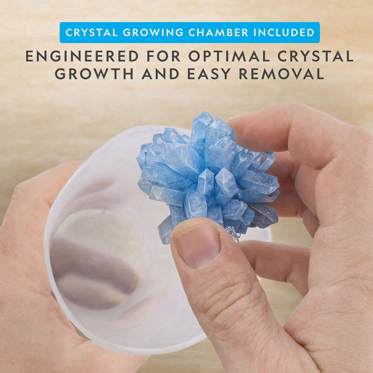 NATIONAL GEOGRAPHIC Crystal Growing Kit - 3 Vibrant Colored Crystals to Grow with Light-Up Display Stand, Science Toy fo