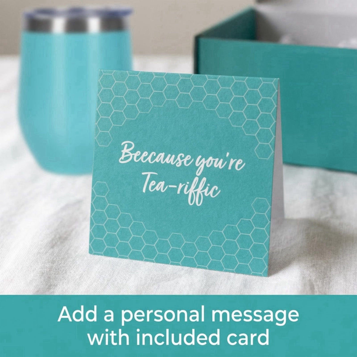 Modern Elegance Tea Tumbler Gift Set for Women, Teal – alternate angle