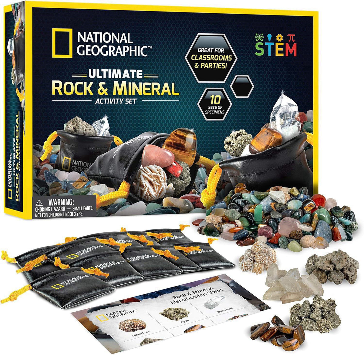 Blue Marble National Geographic Rock Collection with 50 Specimens to Share for Kids – product photo (Science Kits &amp; 