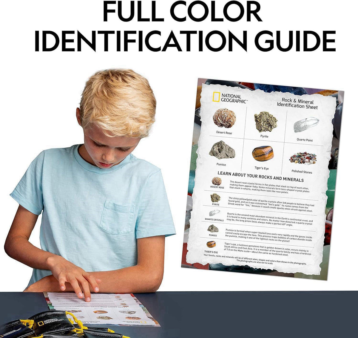 Blue Marble National Geographic Rock Collection with 50 Specimens to Share for Kids – alternate angle