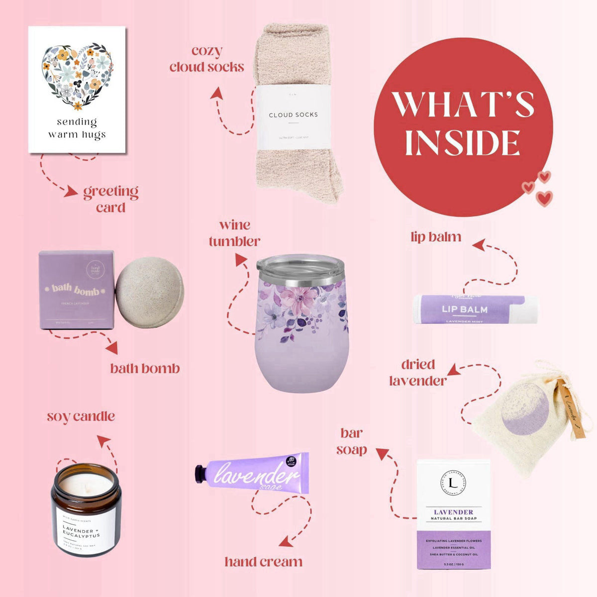 Unboxme Gifts Unboxme Lavender Spa Gift Set for Women — Mother’s Day Gifts with Scented Candle, Bath Bomb, Hand Cream & 