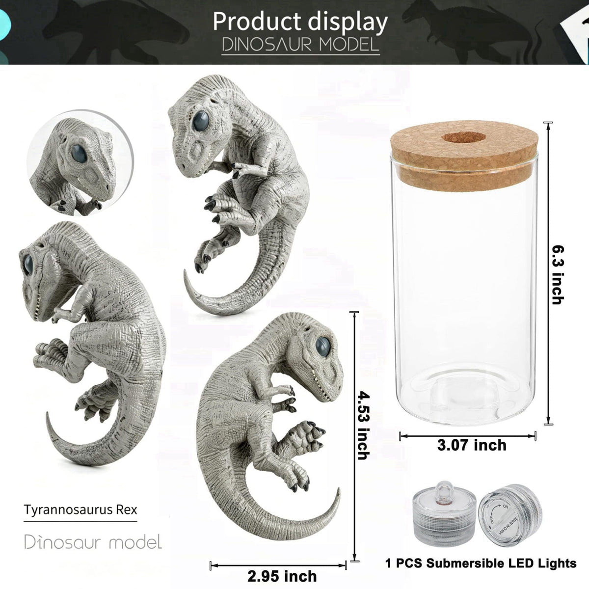 ARTOMIDE Dinosaur Table Lamp, Tyrannosaurus LED Ambient Night Light – packaging and label