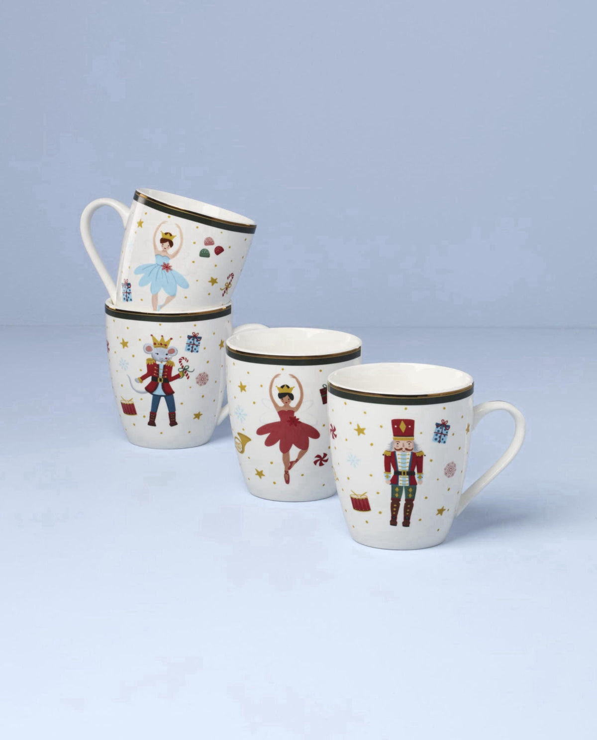 Lenox Nutcracker Ballet Christmas Porcelain Mug Set for 4, 13oz – packaging and label