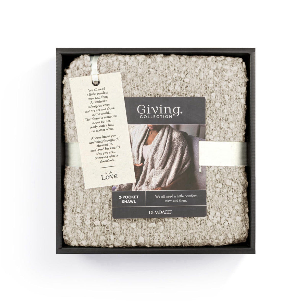 DEMDACO Giving Collection Giving Shawl with Pockets, Cool Cream, One Size – product photo (Wraps &amp; Pashminas)