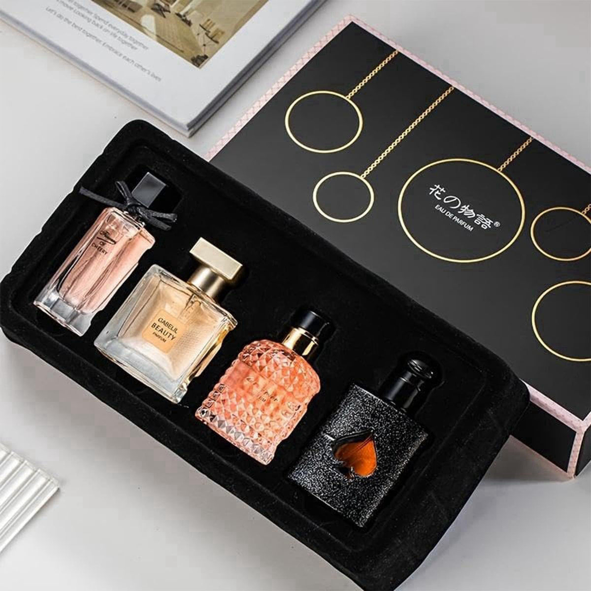 Women's Perfume Set: 4 Floral and Fruity Fragrances in a Gift Box, 105(25ml x3 +30ml) ml Total (3.5oz). Perfect for Gift