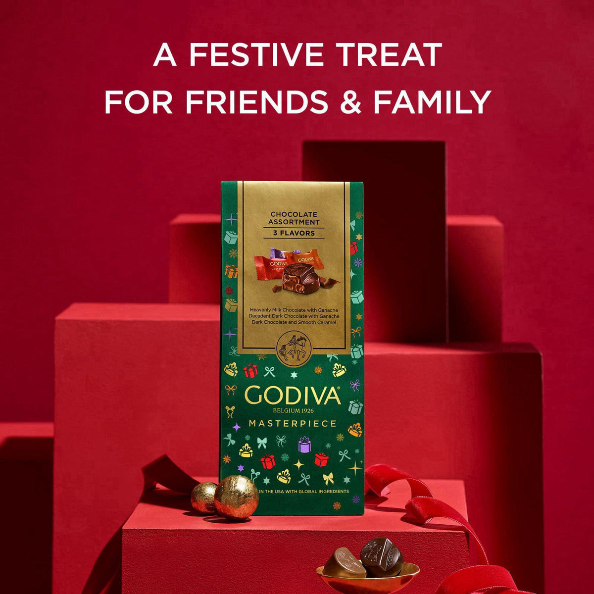 4.9 4.9 out of 5 stars GODIVA Masterpiece Milk and Dark Chocolate Holiday Gift Bag, Set of 6 Bags – full view, size 6 Pa
