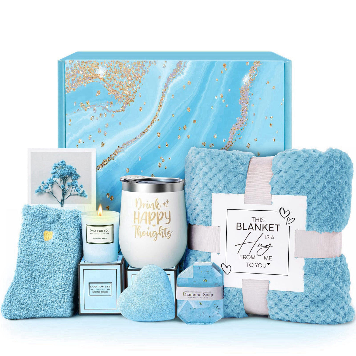 LE CADEAU Birthday Self Care Package Get Well Soon Gifts Basket for Women – product photo (Throws)
