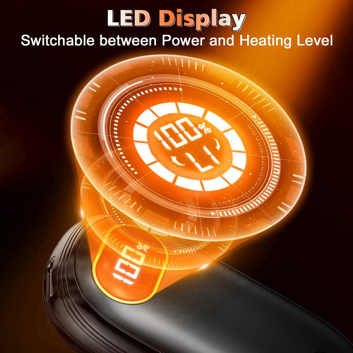 AUIIAH Hand Warmers Rechargeable - Electric Hand Warmers 2 Pack with Dual-Sided Heating for 15Hrs Warmth, LED Display & 