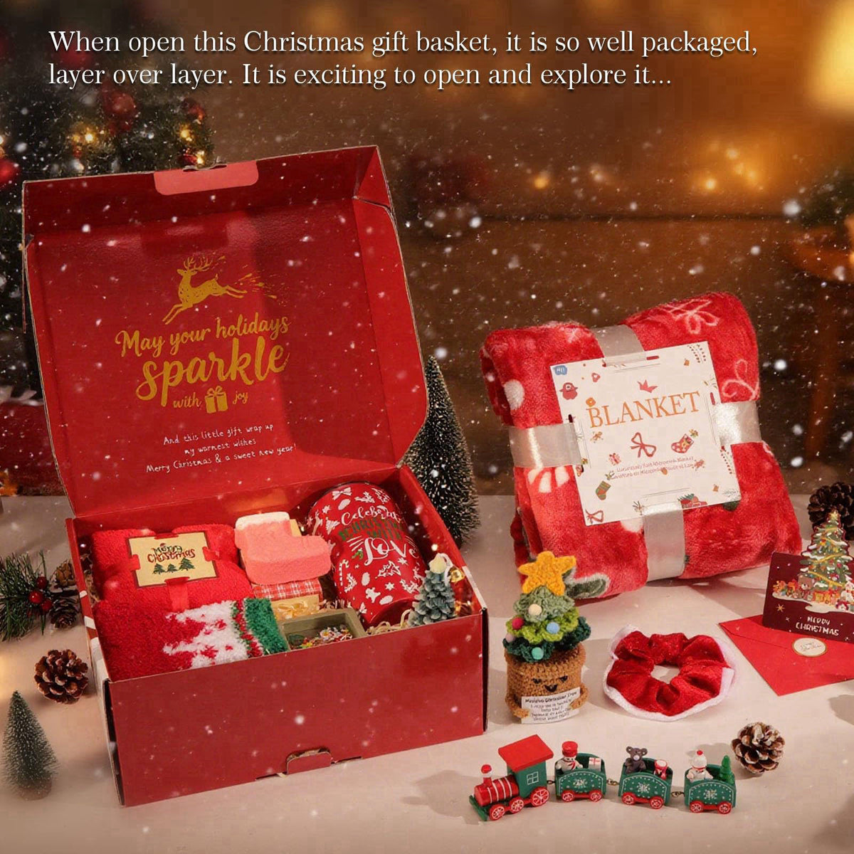TsunNee Christmas Gift for Women, Christmas Gift Basket for Women Mom Wife Grandma Daughter Sisters Girlfriend Friends C
