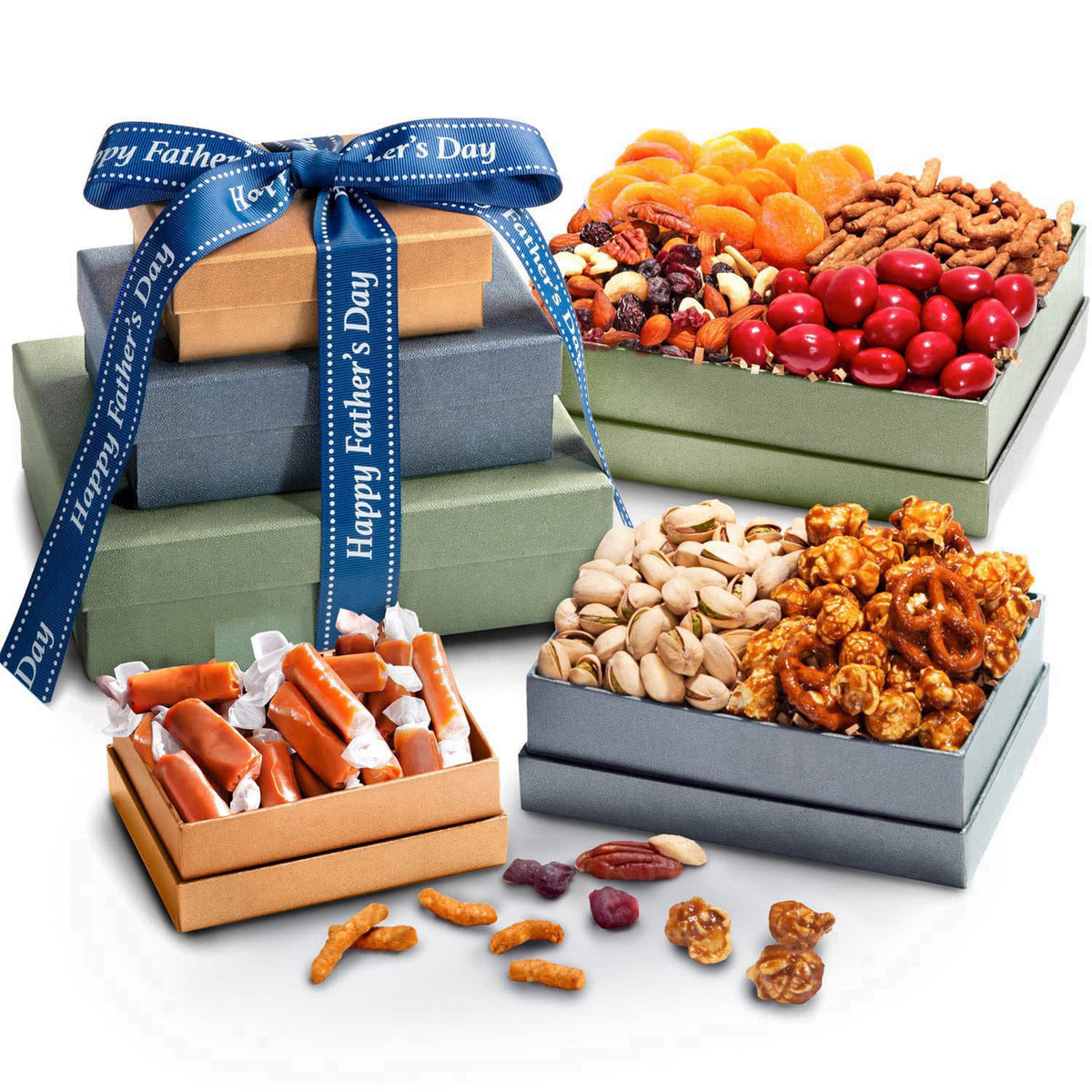 A Gift Inside Dried Fruit & Snack Gift Basket – Gourmet Assortment of Dried Apricots, Nuts, Chocolate Cherries, Trail Mi