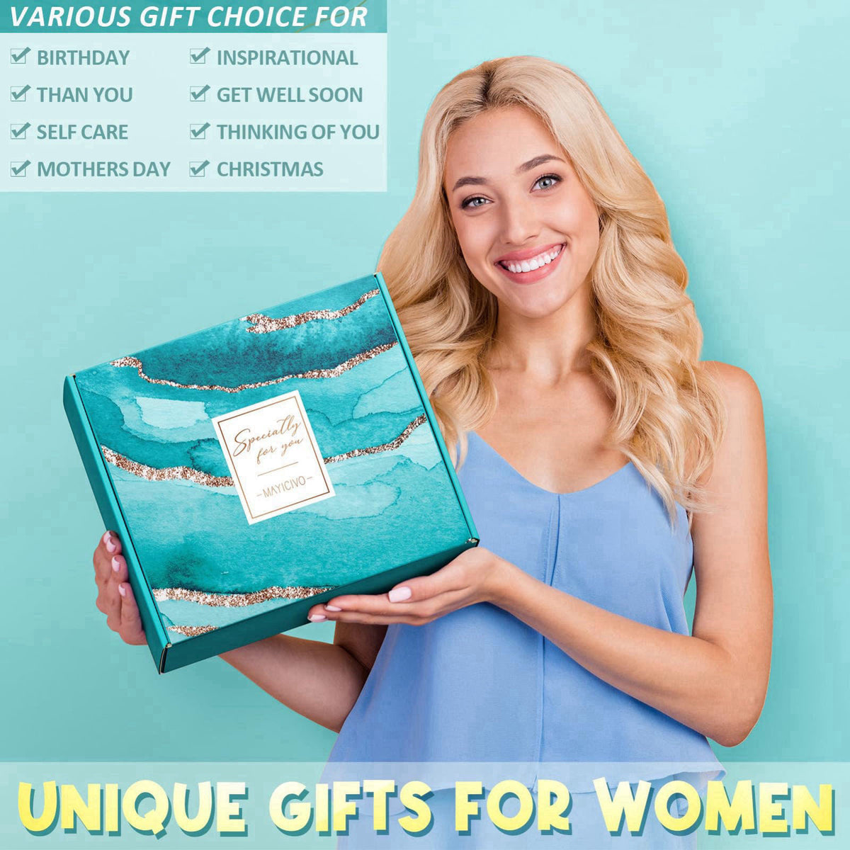 MAYICIVO Birthday Gifts Get Well Soon Gifts for Women, Thank You Gift Set for Women – full view