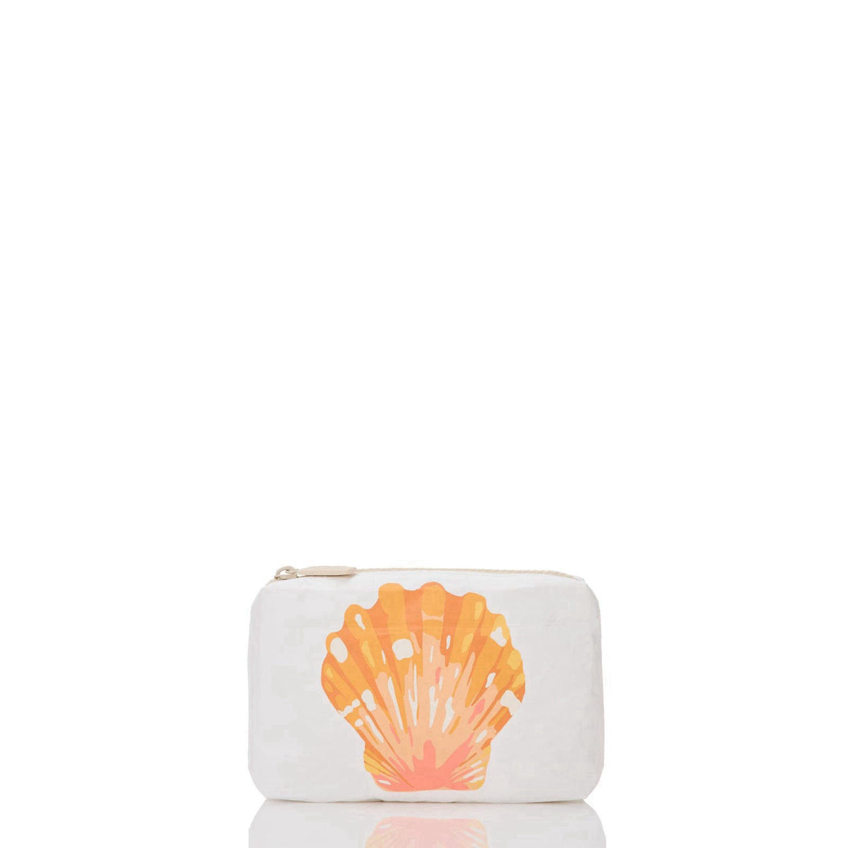 ALOHA Collection Mini Pouch, Lightweight Splash-Proof Travel Organizer – close-up detail in Papaya