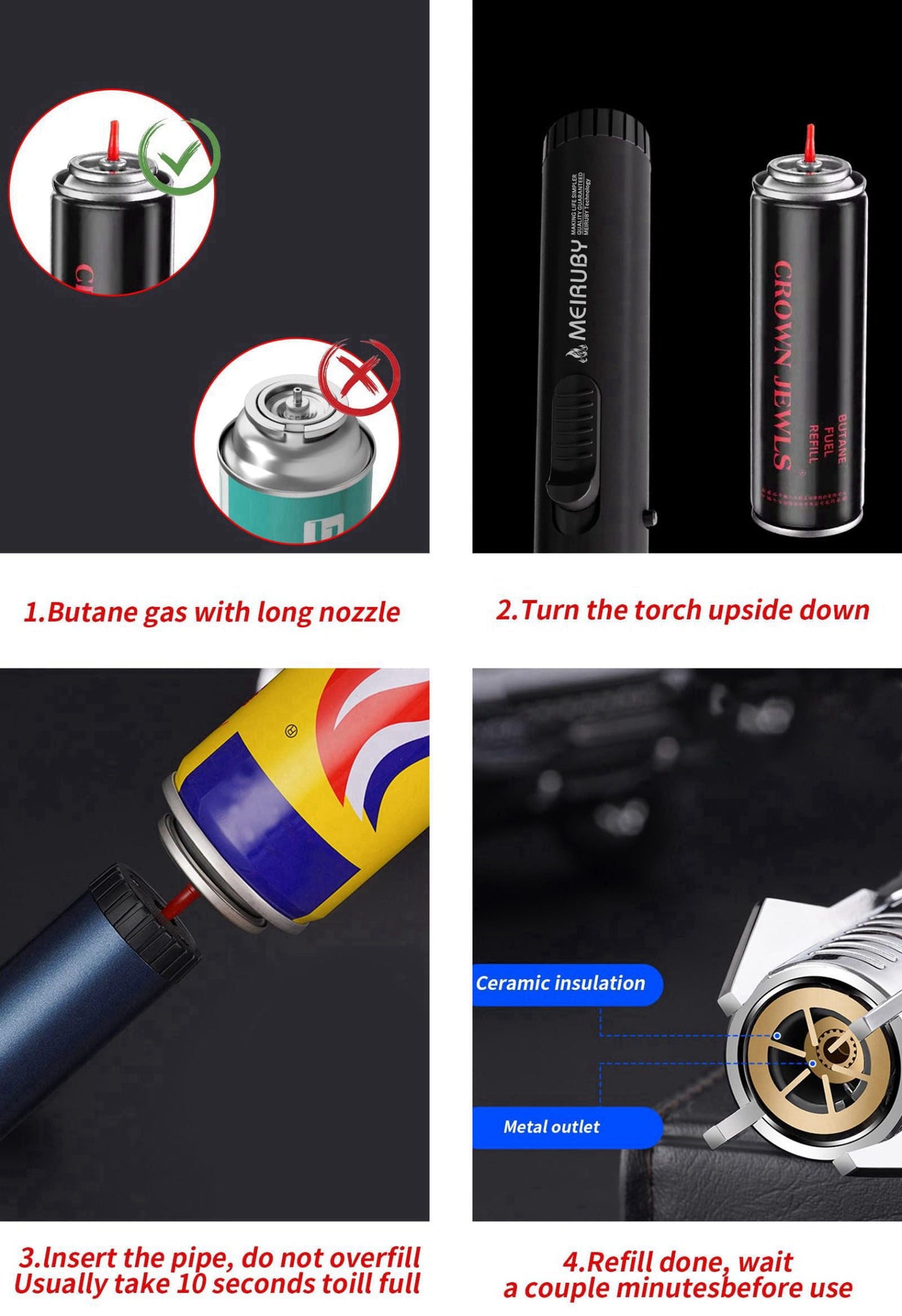 MEIRUBY Stocking Stuffers Gifts for Men Dad Adults, Lightsaber Torch Lighter Flame Butane Lighter Gift for Dad Grandpa S