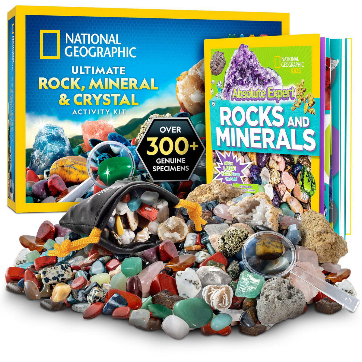 JMW Sales, Inc. National Geographic Rock Collection Box & Rocks and Minerals Expert Book