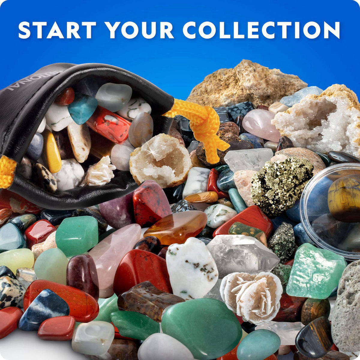 JMW Sales, Inc. National Geographic Rock Collection Box & Rocks and Minerals Expert Book – close-up detail