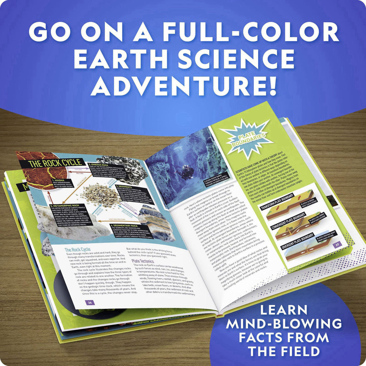 JMW Sales, Inc. National Geographic Rock Collection Box & Rocks and Minerals Expert Book – full view