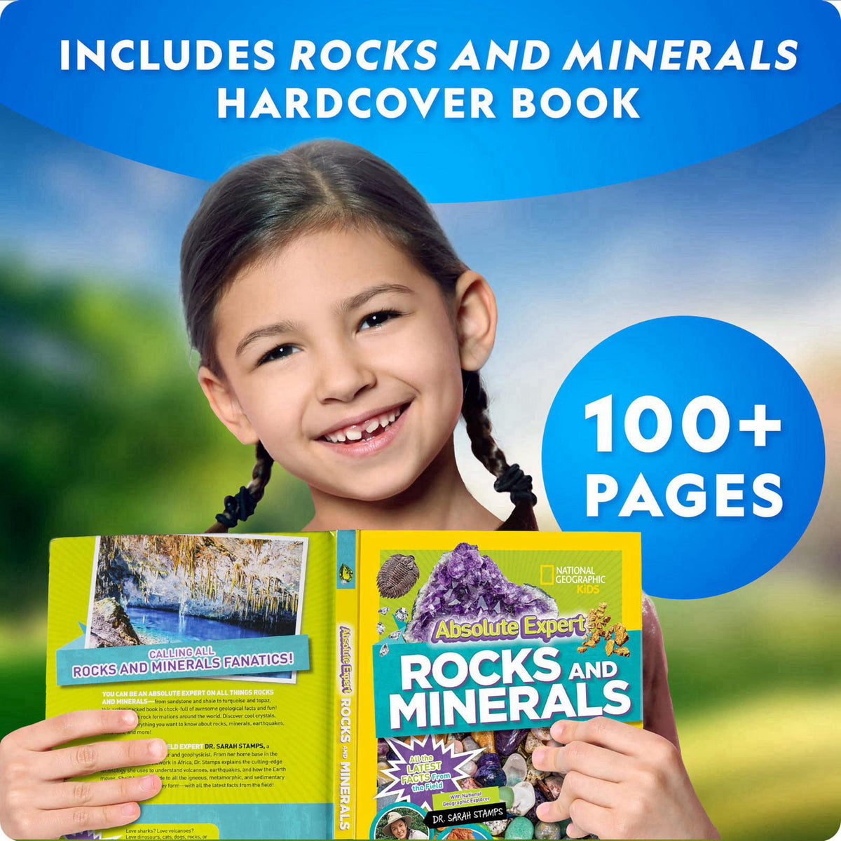 JMW Sales, Inc. National Geographic Rock Collection Box & Rocks and Minerals Expert Book – alternate angle