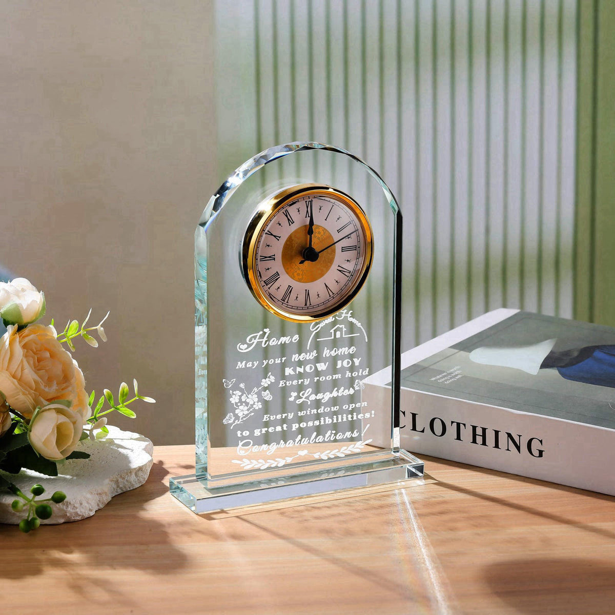 Qianwei House Warming Gifts New Home - Crystal Clock Gifts for Home Decor - Best Unique Housewarming Decor Ideas for New