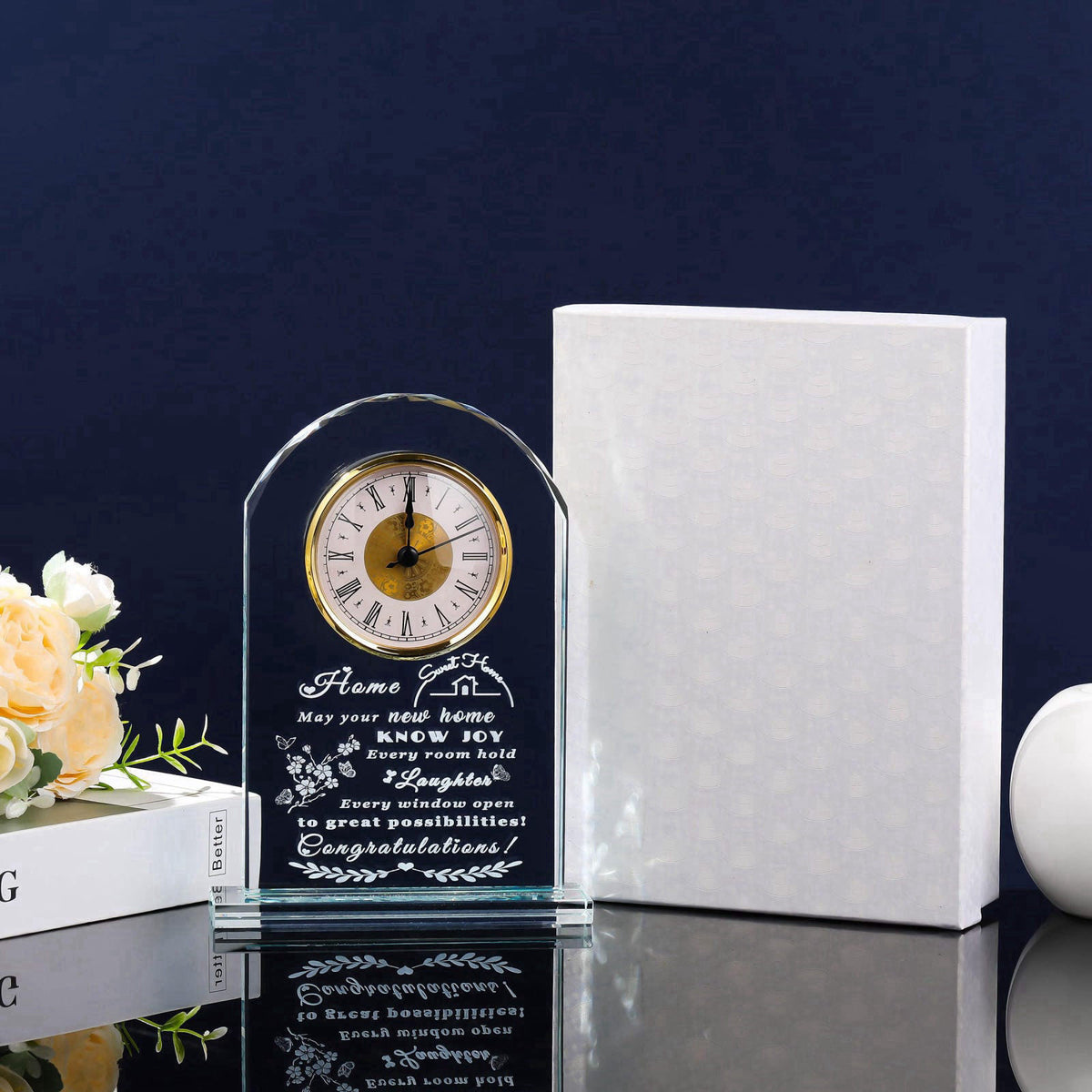 Qianwei House Warming Gifts New Home - Crystal Clock Gifts for Home Decor - Best Unique Housewarming Decor Ideas for New