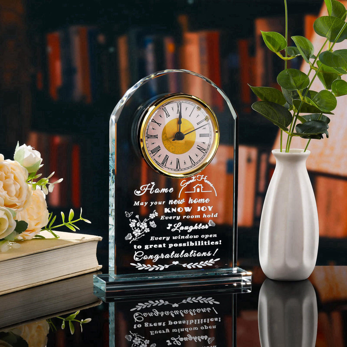 Qianwei House Warming Gifts New Home - Crystal Clock Gifts for Home Decor - Best Unique Housewarming Decor Ideas for New