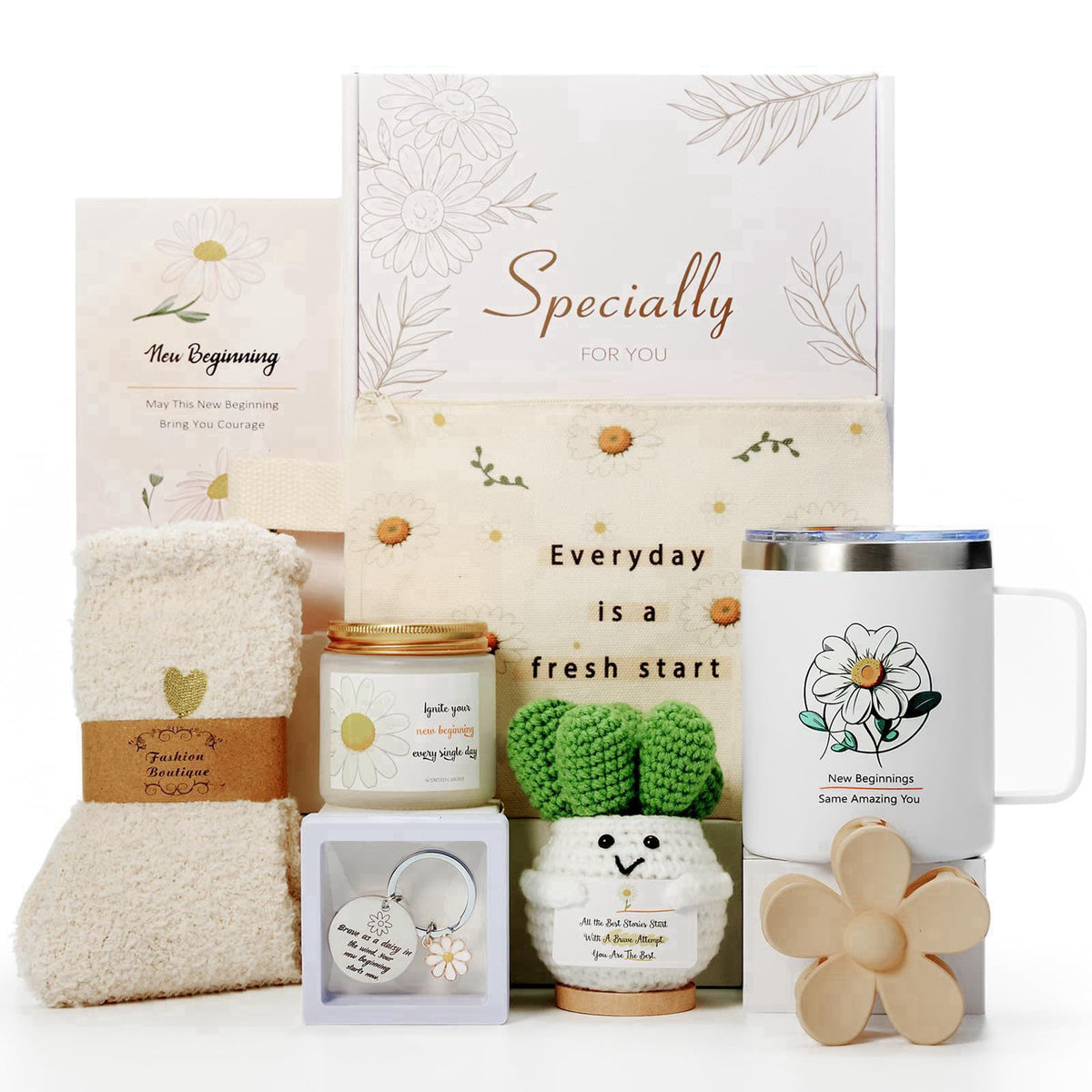 TFHESIRUUTFH New Beginnings Gifts for Women – Farewell Leaving Going Away Goodbye Retirement Gift Basket for Her Women C