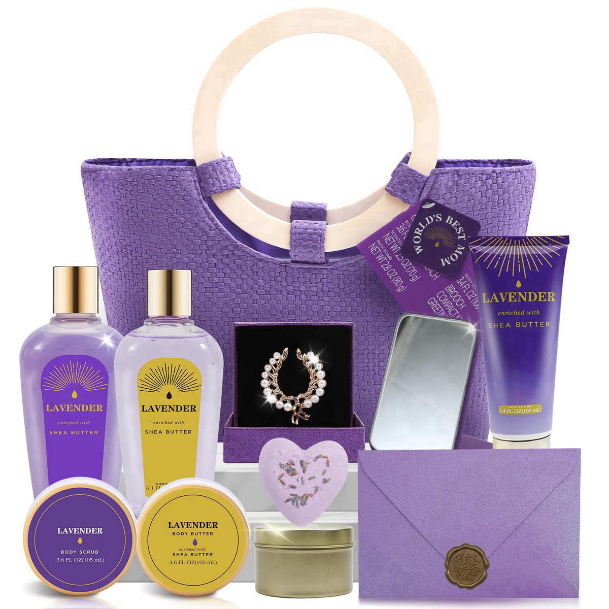 Spa Luxetique New Lavender 11pc Gift Baskets Birthday Gifts for Women – product photo (Sets &amp; Kits)