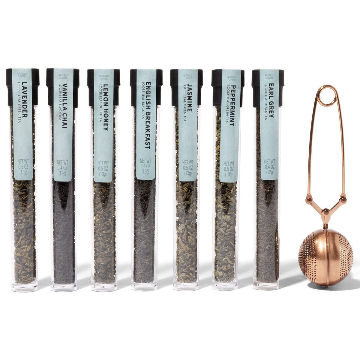 Thoughtfully Tea Therapy Loose Leaf Tea Infusion Gift Set, Reusable Infuser, Set of 7 – full view