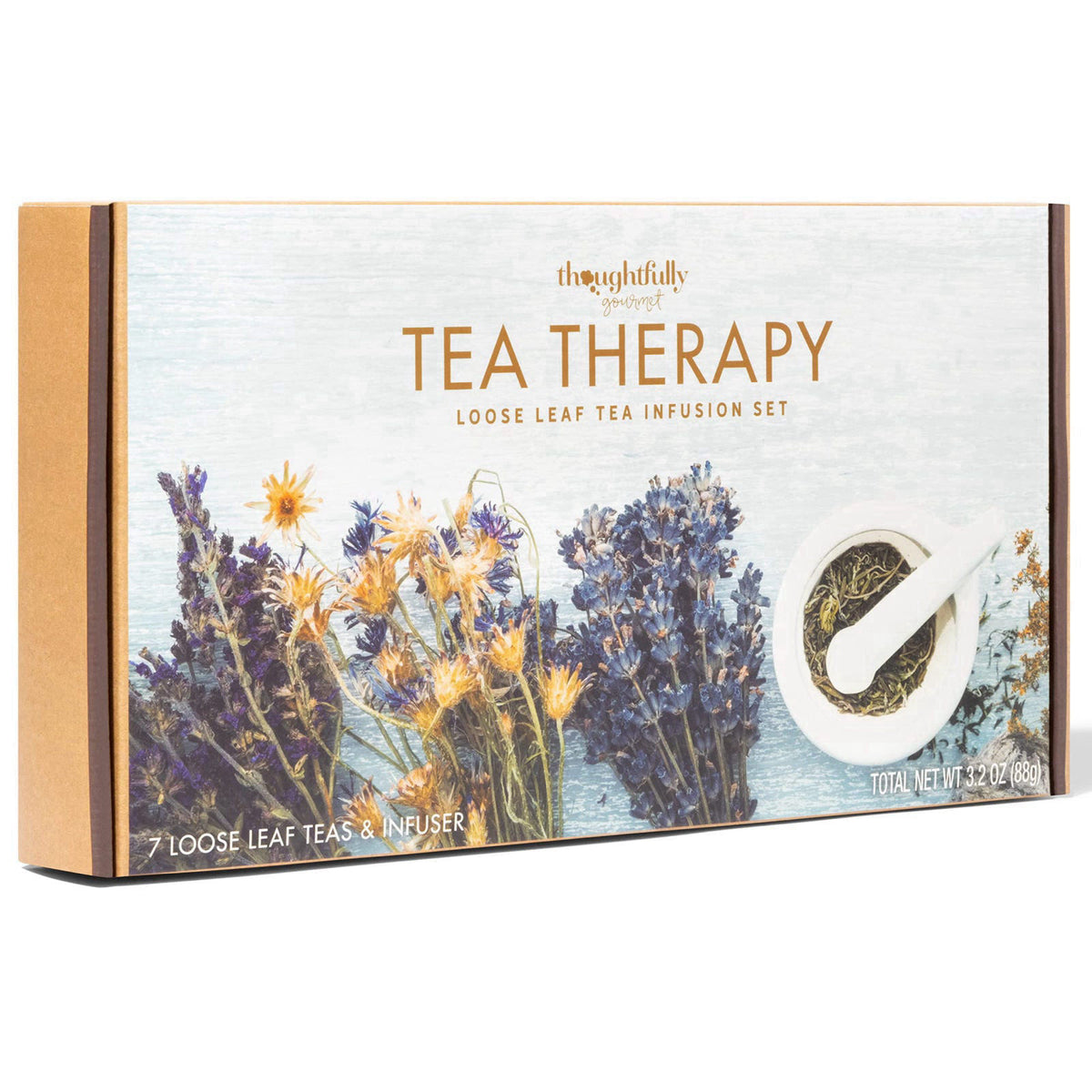 Thoughtfully Tea Therapy Loose Leaf Tea Infusion Gift Set, Reusable Infuser, Set of 7 – alternate angle