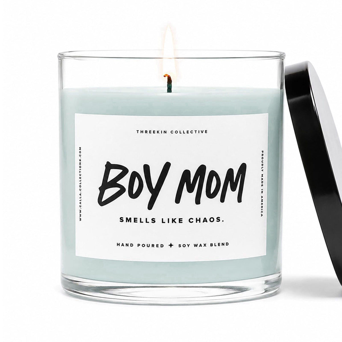 ThreeKin Collective ThreeKin Scented Candles for Boy Mom, Natural Soy Wax Candles for Home, Relaxing Aromatherapy for Mo