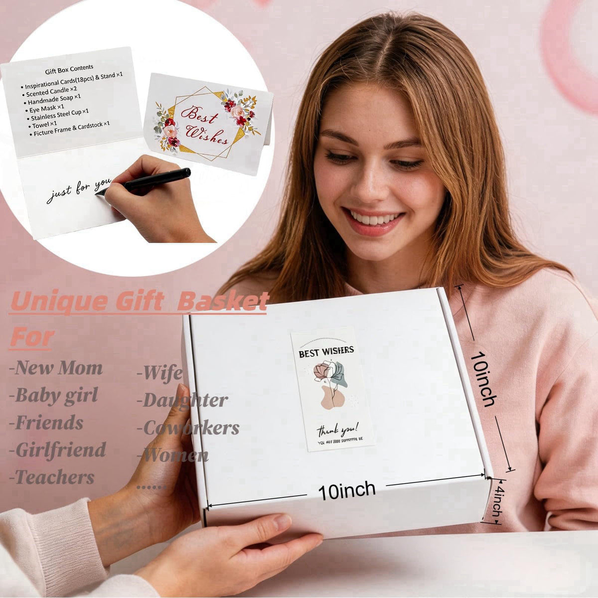 Nythriel Christian New Mom Gift Baskets, Birthday Gift Box Ideas for Women, Mom, Her, Mothers, Girl, Get Well Soon Gift 
