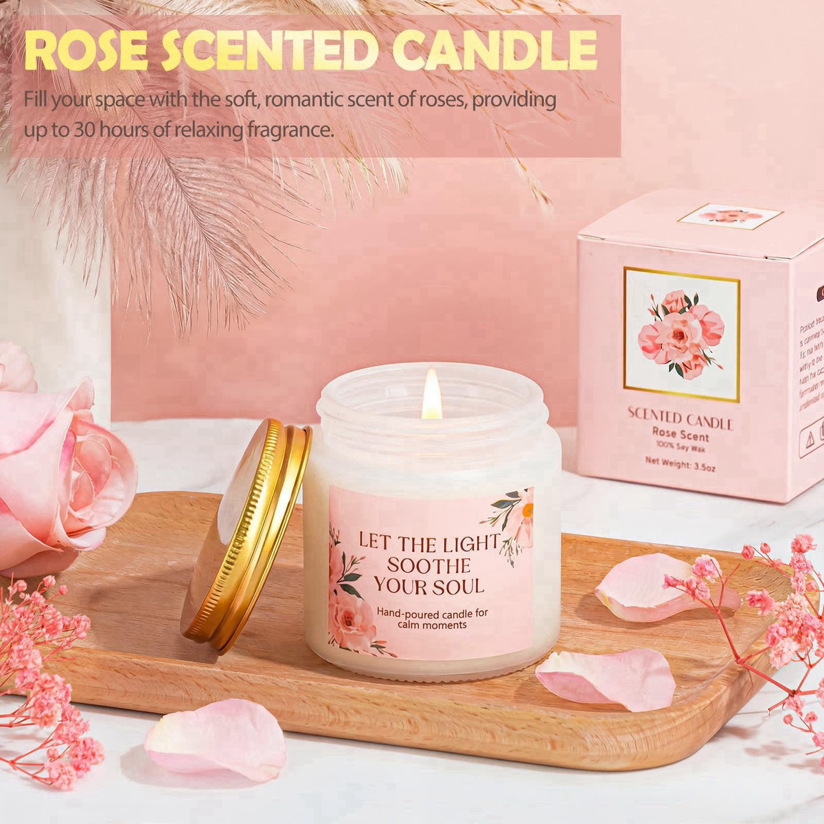 Suhctuptx Gifts for Women, 9pcs Happy Birthday Gifts for Women, Christmas Ideas Mothers Day Gift Baskets Unique Rose Sel