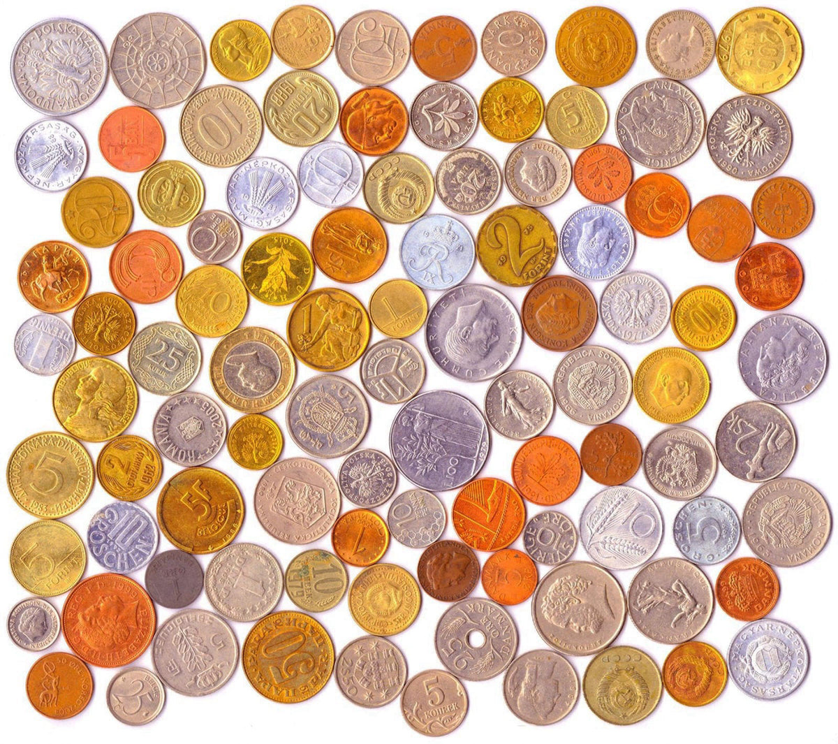 HOBBY OF KINGS 20 Different Coins from Unique Countries Around The World Including A Coin Bag Small Purse! – packaging a