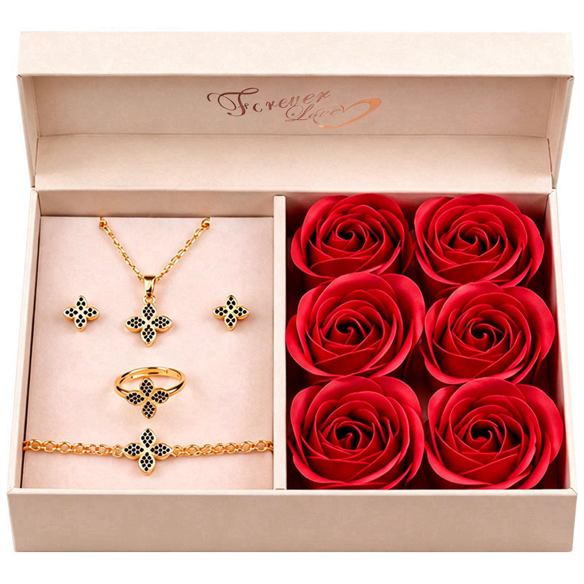 VTVKT Gifts for Women Jewelry Sets, 4-Piece Rose Gold Women's Watch Jewelry Gift – product photo (Jewelry Sets)