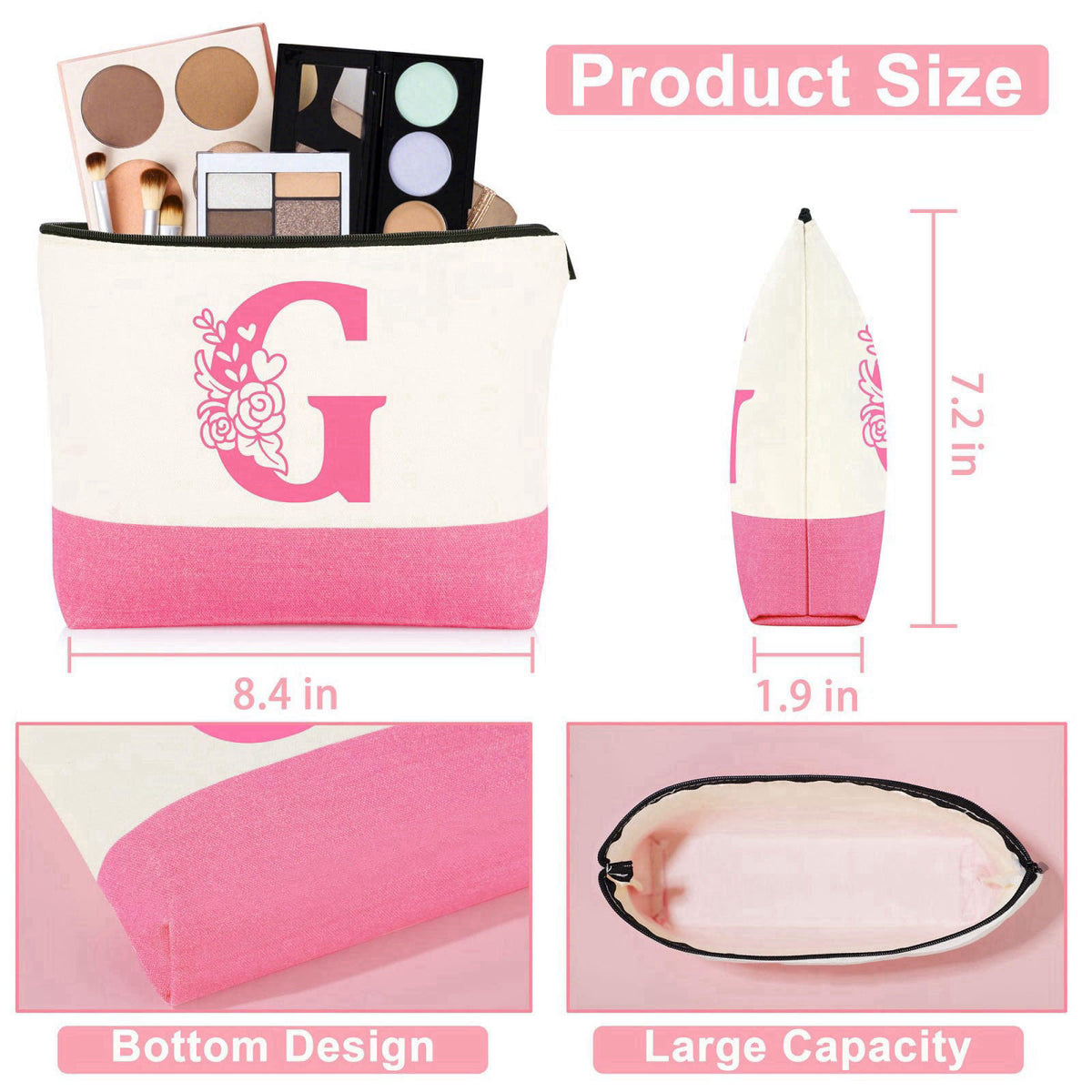 GQDECOR Personalized Monogrammed Customized Pink Birthday Gifts for Women, Initial G Birthday Gift Basket for Women Moth